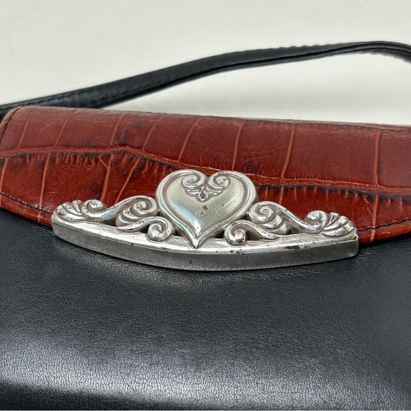 BRIGHTON Vintage ‘96 Crocodile Embossed Leather Wallet Crossbody Removable Strap - Picture 15 of 15